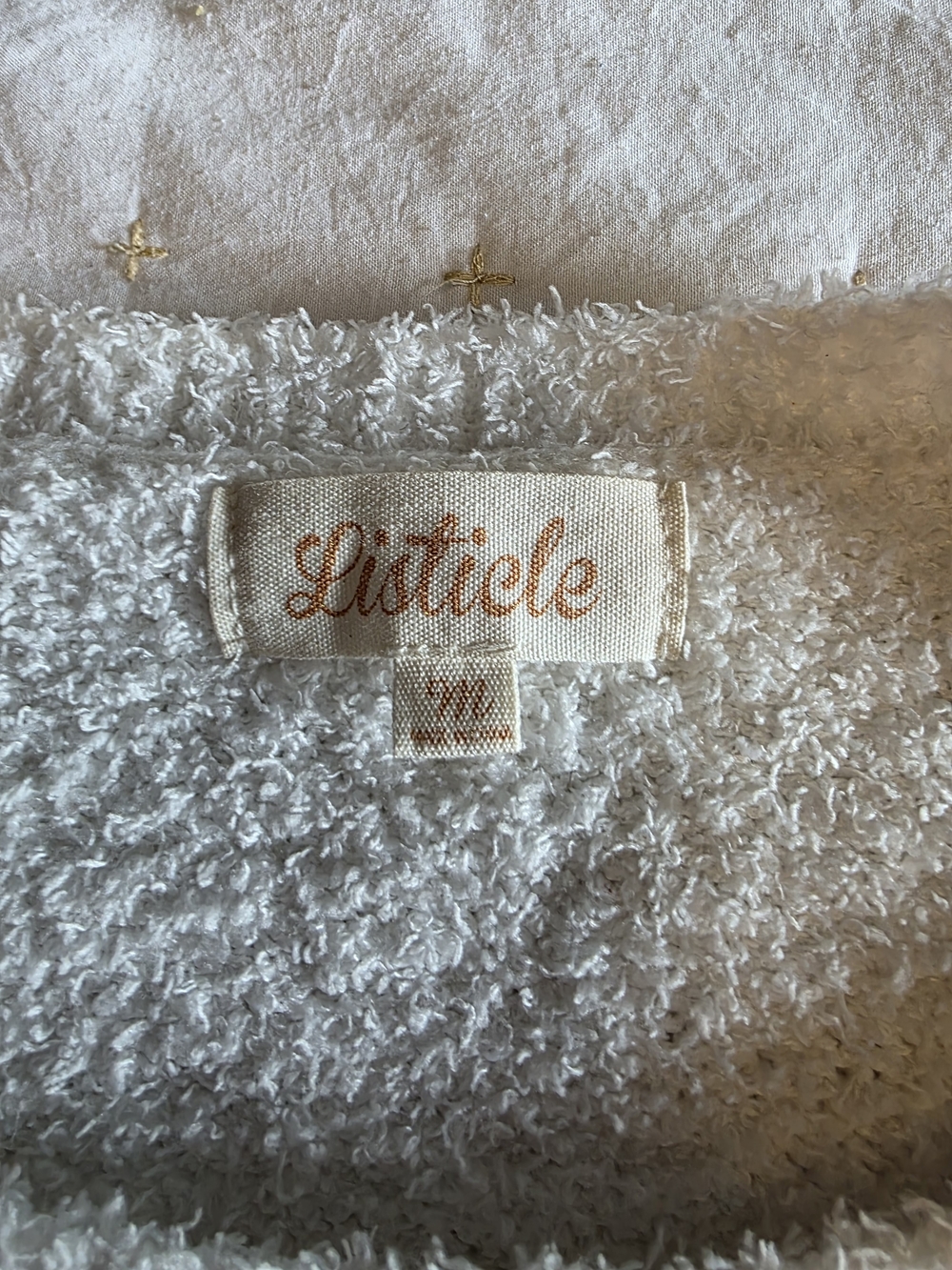 Listicle Ivory Crewneck Sweater with Pearl & Crystal Embellishments - Picture 3 of 7